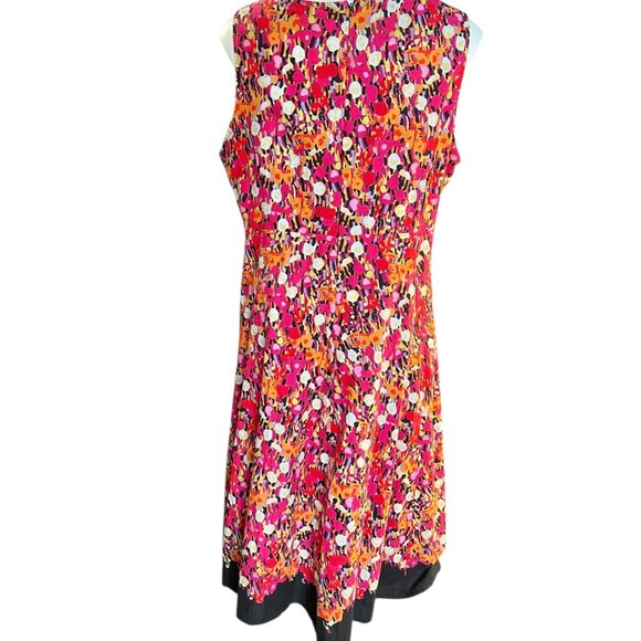 Notations Womens Sleeveles Dress 2X Empire Multicolor Print Lined Cotton Blend - Picture 3 of 9